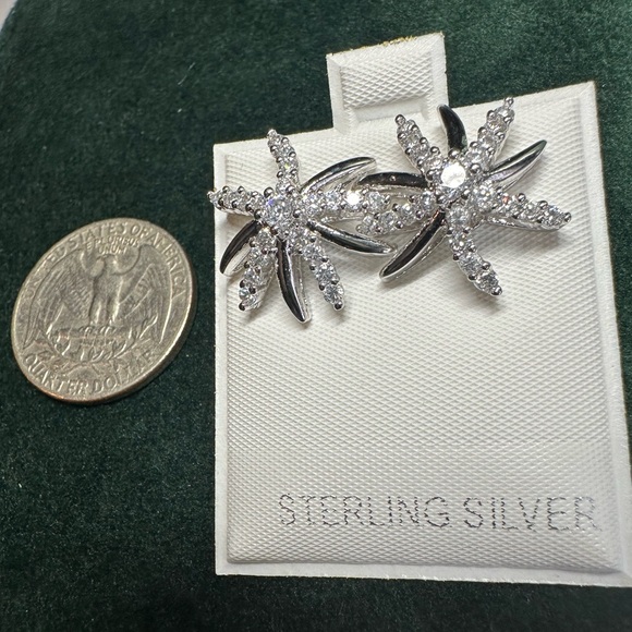 Sterling Silver Starfish Earrings - Picture 4 of 5